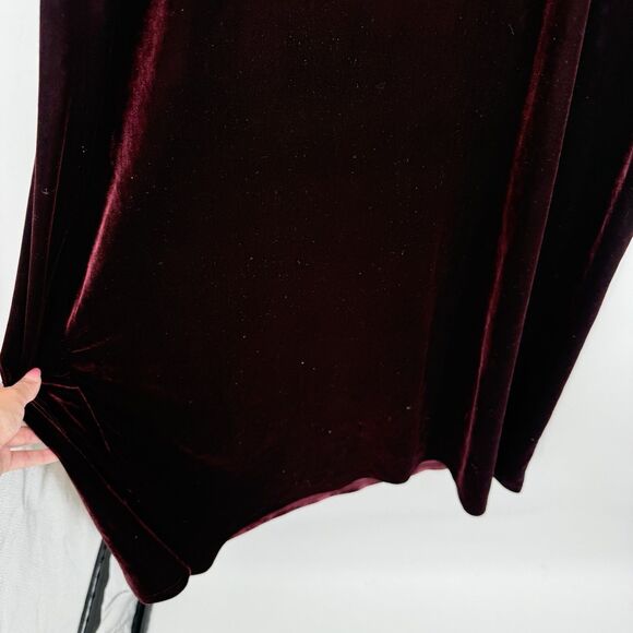 CDC Vintage Deep Red Velvet Long Sleeve Formal Dress Size 6 - Picture 8 of 11